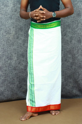 Chillx Men's Traditional Cotton Padayappa Dhoti(Pack of 1) Solid Men Dhoti