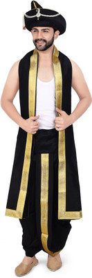 PRIYAKANT SAFAWALA BLACK PESHWAI 40 DHOTI SET Solid Men Dhoti