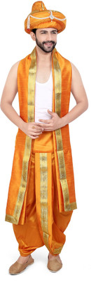 PRIYAKANT SAFAWALA MANGO PESHWAI 40 DHOTI SET Solid Men Dhoti