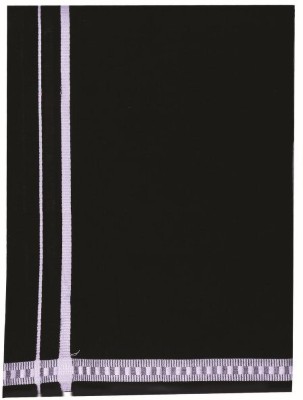 sudharsana BLACK PULLI UNSTICHED FANCY COLOUR DHOTI /WITH OUT POCKET/SINGLE LAYER [APPROX 1.95 MTR ]PONTU KARAI DHOTI Striped, Self Design, Woven Men Dhoti