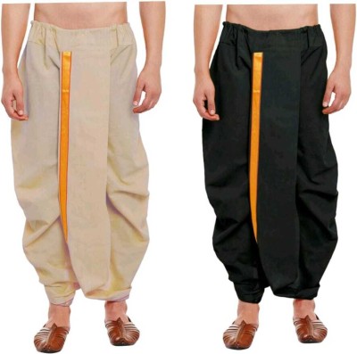 CRYSTAL REVENUE Cotton Dhoti For men (combo dhoti set of 2) Self Design Men Dhoti