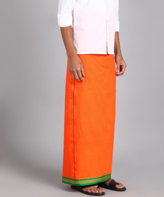 Shyam handloom Striped, Embroidered Orange Lungi