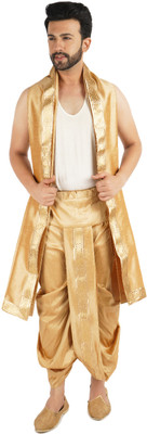 PRIYAKANT SAFAWALA GOLDEN ANMOL DHOTI SET Solid Men Dhoti