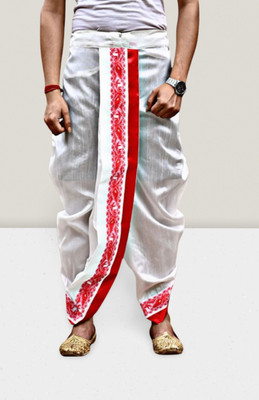 GOURI COLLECTIONS Ready To Wear Dhoti Pant With Velvet Motif Embellished Men Dhoti