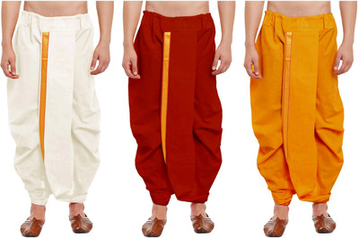 DIAMOND CLUSTER Readymade dhoti for men pack of 3 combo Self Design Men Dhoti