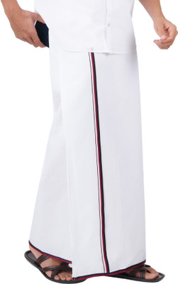 Prakasam Cotton Super Premium Quality Celebrities Double layer welcro pocket party Solid Men Dhoti