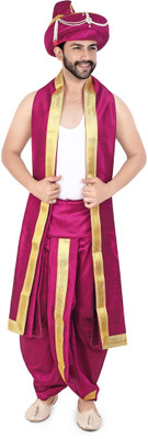 PRIYAKANT SAFAWALA MAGENTA PESHWAI 40 DHOTI SET Solid Men Dhoti