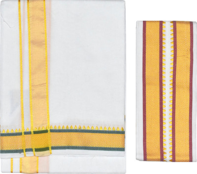 TUNI MANI Padi Pettu Dhoti Single / 2.0meter With Towel Solid Men Dhoti