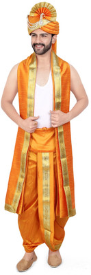 PRIYAKANT SAFAWALA MANGO SAFA DHOTI SET Solid Men Dhoti