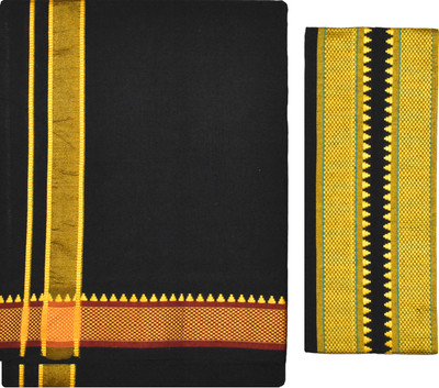 TUNI MANI Padi Pettu Dhoti Single / 2.0meter With Towel Solid Men Dhoti