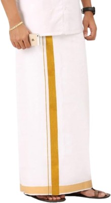 Dhirra Dhirra 8 Molam 3.60 Meters 30K Cotton dhoti for mens with jari border Solid Men Dhoti