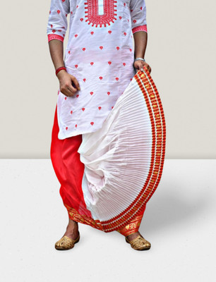 GOURI COLLECTIONS Ready To Wear Premium Quality Pant System Mayur Puchha Embellished Men Dhoti