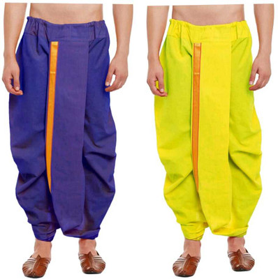 click n buy Cotton Dhoti For men (combo dhoti set of 2) Self Design Men Dhoti