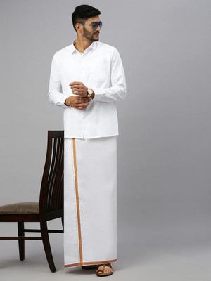 Famuzz Solid Men Dhoti