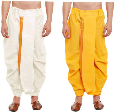 click n buy Cotton Dhoti For men (combo dhoti set of 2) Self Design Men Dhoti