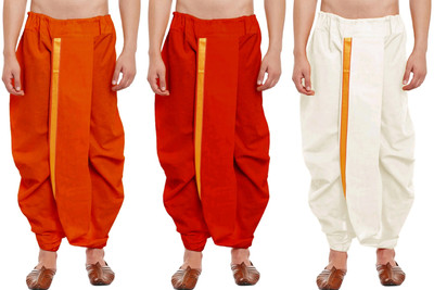 DIAMOND CLUSTER Readymade dhoti for men pack of 3 combo Self Design Men Dhoti