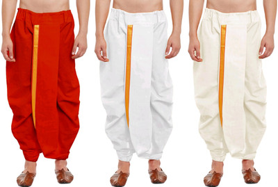 DIAMOND CLUSTER Readymade dhoti for men pack of 3 combo Self Design Men Dhoti