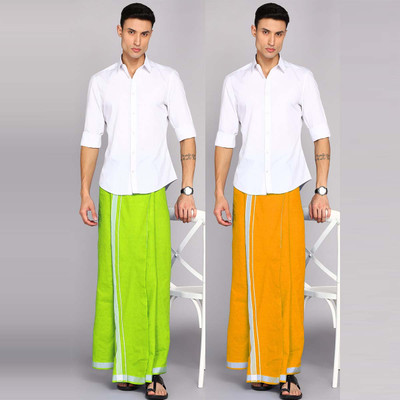 Feather Green Plain Color Dhoti Solid Men Dhoti