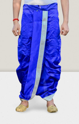 GOURI COLLECTIONS Ready To Wear (Pant System) Dhoti For Marriage, Pooja, Festival Etc. Embellished Men Dhoti