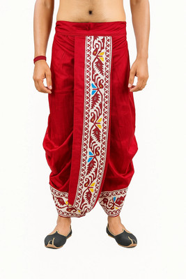 AMIT ONLINE Jamdani Border Ready To wear Self Design Men Dhoti