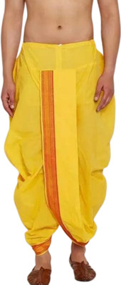 AYBTIC Men Comfortable Stitched Dhoti cotton Silk free size Solid Men Dhoti