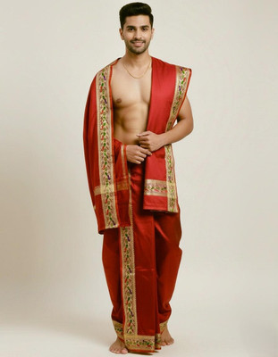 I N D O VASTRAM Solid Men Dhoti