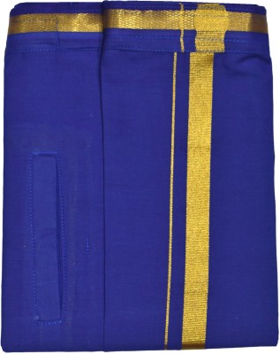 TUNI MANI Velcro, Pocket Single Solid Men Dhoti