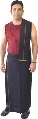 TUNI MANI Small Border Dhoti 2.0meter / Pooja wear Dhoti With Towel Solid Men Dhoti
