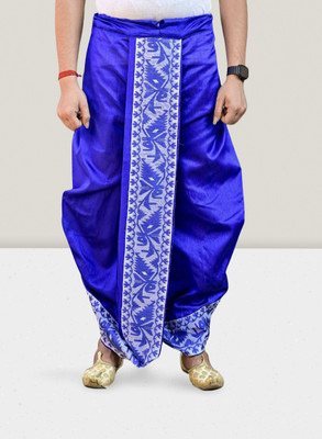 GOURI COLLECTIONS Ready To Wear Pant System Jamdani Border Embellished Men Dhoti