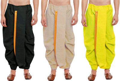 DIAMOND CLUSTER Readymade dhoti for men pack of 3 combo Self Design Men Dhoti