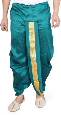 PRIYAKANT SAFAWALA RAMA GREEN SINGLE DHOTI Solid Men Dhoti