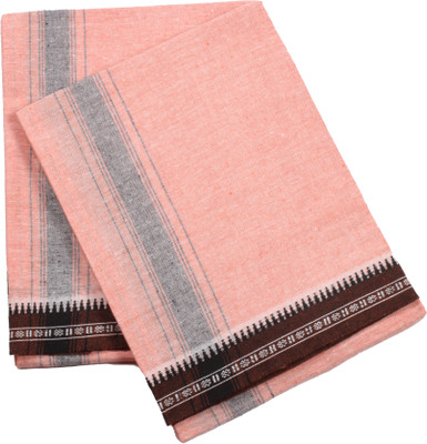 Hornbill Enterprises Kerala Style Cotton Dhoti Single size with 1.9 meters Set 2 Solid Men Dhoti