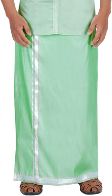 Prakasam Cotton SILK LOOK ASHA PATTU 8 YARD(3.60M)COLOUR Solid Men Dhoti