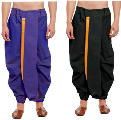 click n buy Cotton Dhoti For men (combo dhoti set of 2) Self Design Men Dhoti