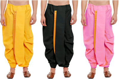 DIAMOND CLUSTER Readymade dhoti for men pack of 3 combo Self Design Men Dhoti