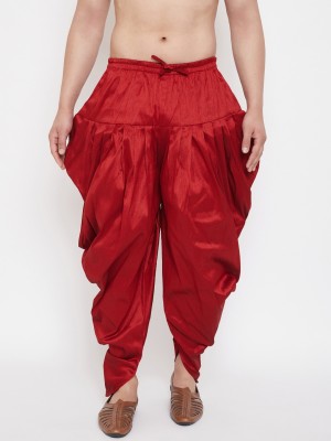 VM VM Men's Red Cowl Dhoti Solid Men Dhoti