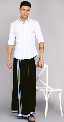Feather Green Solid Men Dhoti