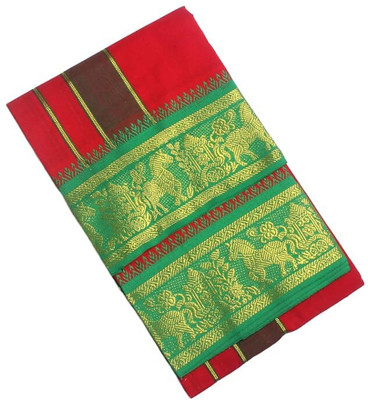 Tharunsha Elite THARUNSHA ELITE Men's Single Dhoti -2 Mtrs/Mundus/Lungi Fancy Border Set of 1 Striped Men Dhoti