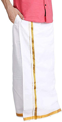 RAGINI V Mens Welcro pocket dhoti/velcro pocket mundu/single pocket dhoti Solid Men Dhoti