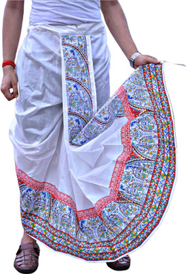 GOURI COLLECTIONS Ready To Wear Pant System PRINTED MAYUR PUCHHA Embellished Men Dhoti