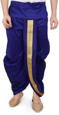 PRIYAKANT SAFAWALA BLUE SINGLE DHOTI Solid Men Dhoti