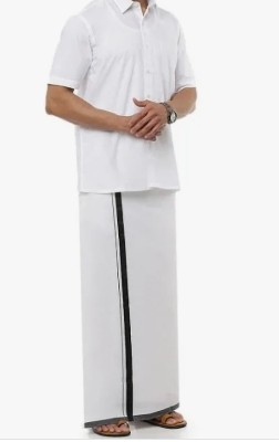 KRISHNA Raj singhasan Striped Men Dhoti