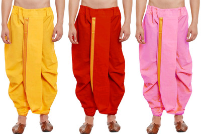 DIAMOND CLUSTER Readymade dhoti for men pack of 3 combo Self Design Men Dhoti