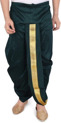 PRIYAKANT SAFAWALA GREEN SINGLE DHOTI Solid Men Dhoti