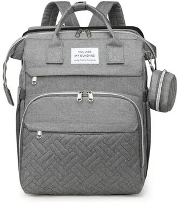 HANDCUFFS Diaper Bag With Changing Station | Mummy Bag With Bassinet Diaper Bag(Grey-1)