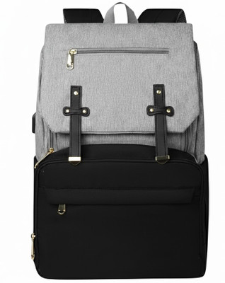 Obaby Diaper Bag spacious/multi-pocket/diaper backpack/fashionable Baby Bag Baby Bag(Grey&Black)