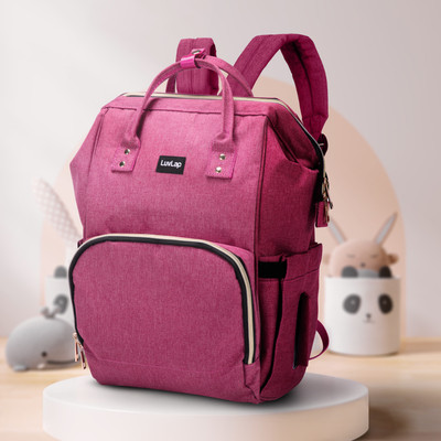 LuvLap Lily Diaper bag for mom & baby, Multfunctional & Watterproof with Changing Mat Diaper Bag(Pink)