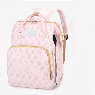 ComfyStyle Baby Diaper Bag Backpack with Changing Station , Multifunction Travel Backpack Maternity Bag with USB Charging Port-40x31x20 Cm(Pink Stripe)