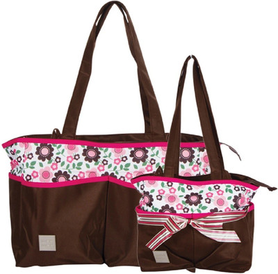 MeeMee Waterproof Maternity Backpack for Moms with Multiple Pockets & Changing Mat Baby Diaper Bag(Brown, Pink)
