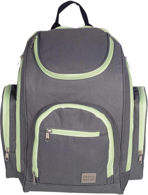 MeeMee Stylish Multi-Function Diaper Bag with Changing Mat (Backpack-Style, Dark Grey) Nursery Bag(Dark Grey, Green)